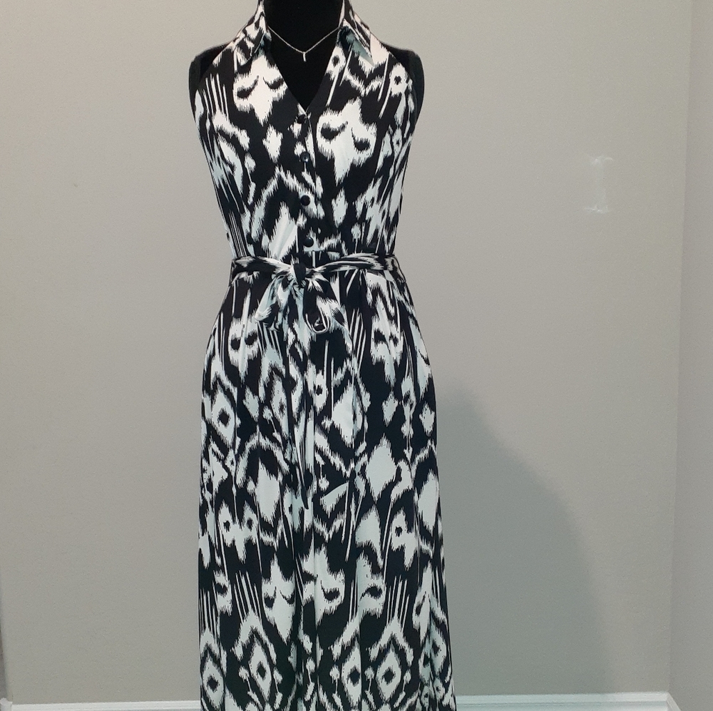Lennie for Nina Leonard Collard Halter dress